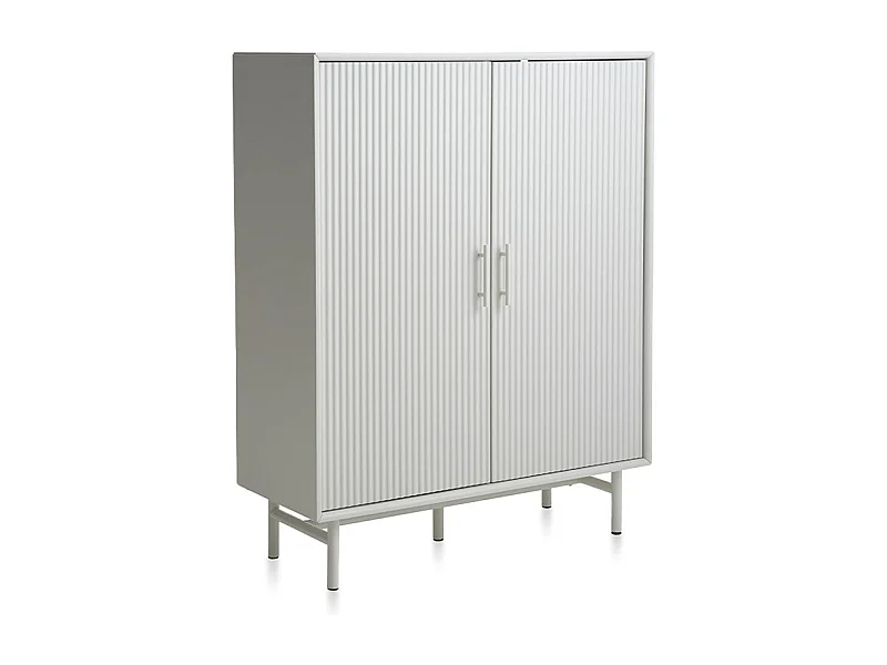 Buffet haut 2 portes - Bois strié - MIRANO