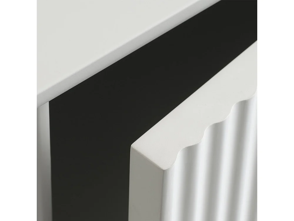 Buffet haut 2 portes - Bois strié - MIRANO