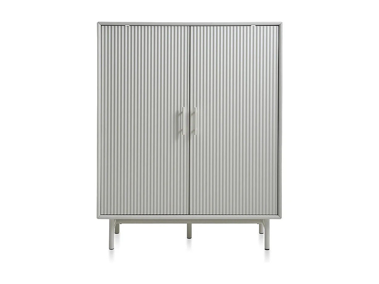 Buffet haut 2 portes - Bois strié - MIRANO