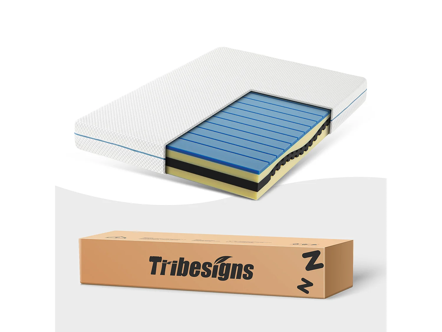 Matelas 160x200 cm certifié Oeko-Tex®, Épaisseur 20 cm, Matelas en Mousse à Mémoire de Forme, 7 Zones H3 Fermeté Moyenne, Réversible à Deux Faces Utilisables