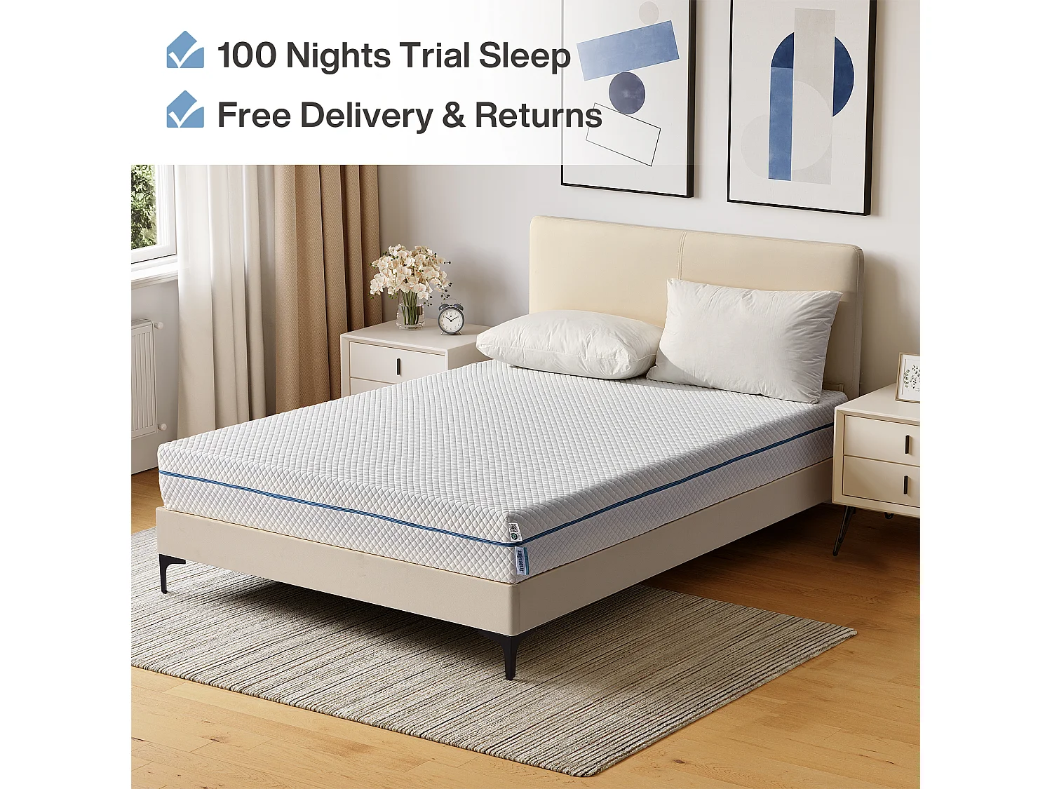 Matelas 160x200 cm certifié Oeko-Tex®, Épaisseur 20 cm, Matelas en Mousse à Mémoire de Forme, 7 Zones H3 Fermeté Moyenne, Réversible à Deux Faces Utilisables