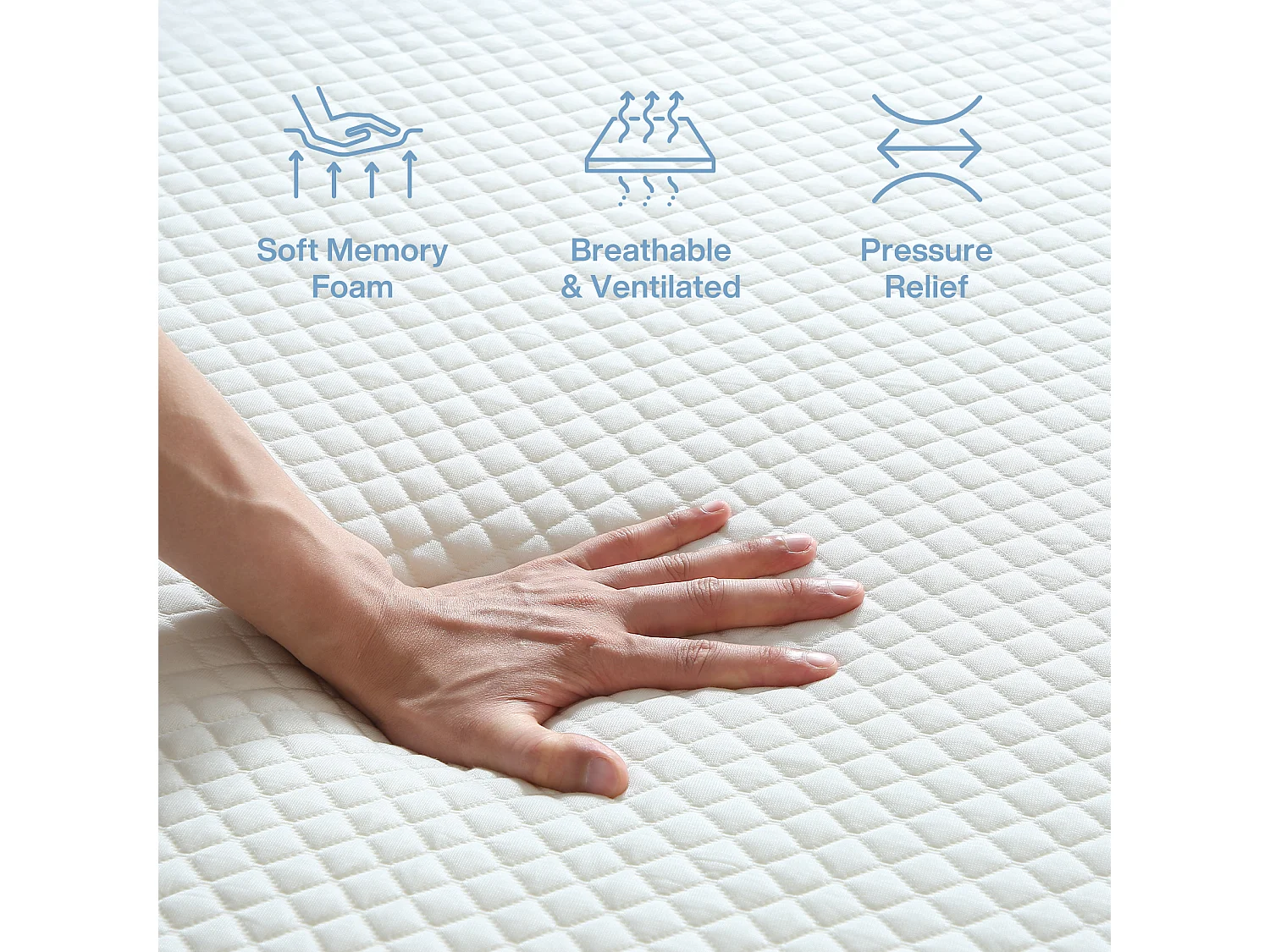 Matelas 160x200 cm certifié Oeko-Tex®, Épaisseur 20 cm, Matelas en Mousse à Mémoire de Forme, 7 Zones H3 Fermeté Moyenne, Réversible à Deux Faces Utilisables