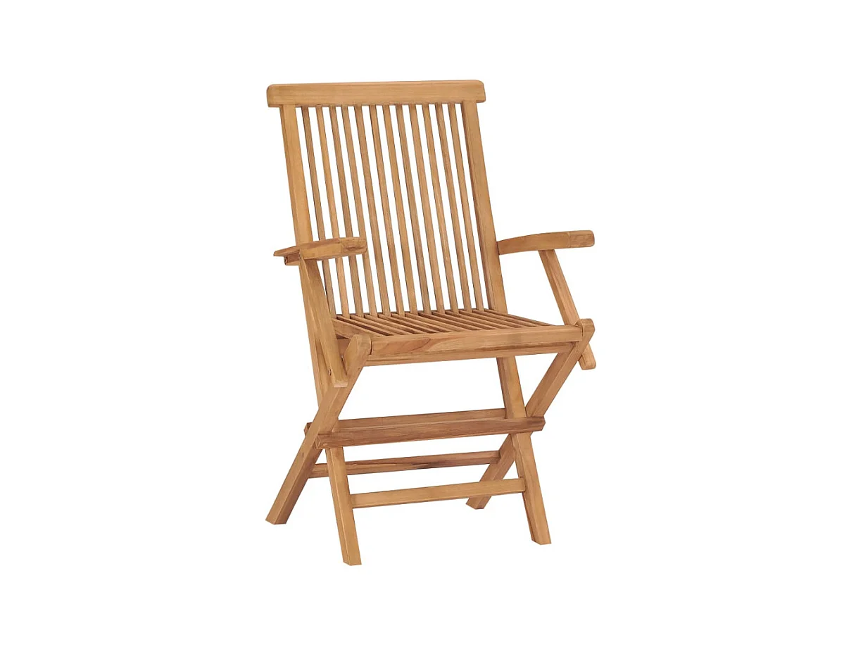 Fauteuil de jardin pliant en bois de teck massif huilé - ANCOLIE