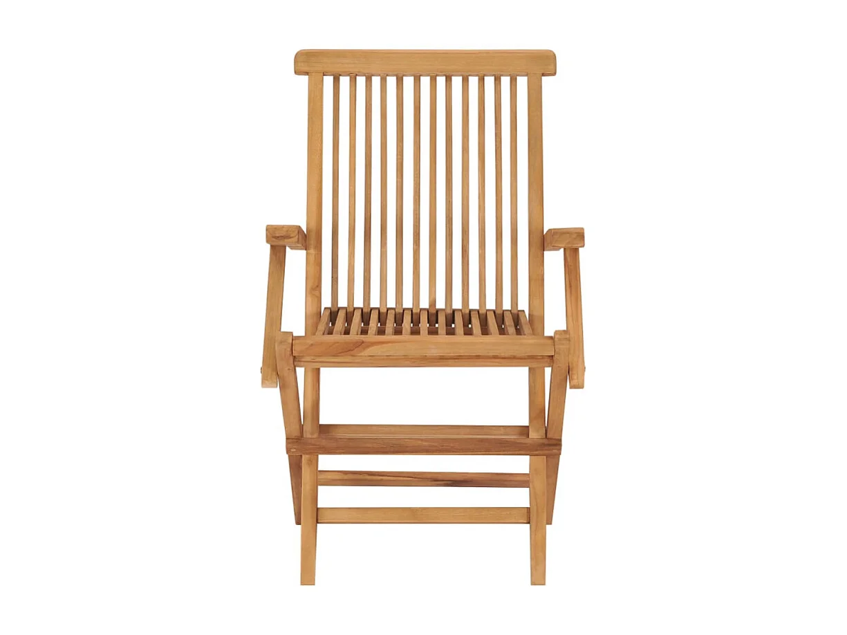 Fauteuil de jardin pliant en bois de teck massif huilé - ANCOLIE