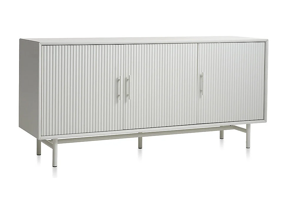 Buffet 3 portes 160 cm - Bois strié - MIRANO