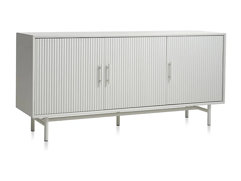 Buffet 3 portes 160 cm - Bois strié - MIRANO