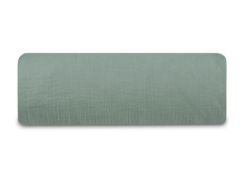 Drap-housse gaze de coton vert sauge 160x200 cm