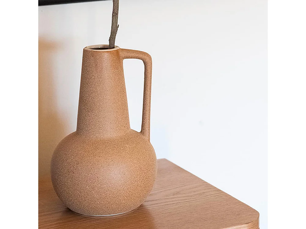 vase céramique terracotta terra - 15x15x22 cm