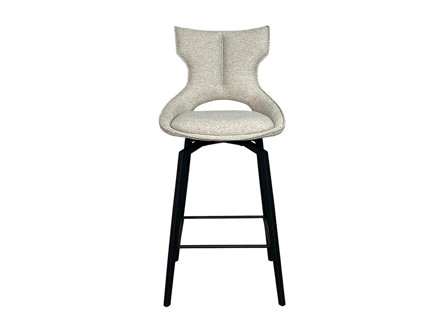 Chaise de bar pivotante tissu beige (lot de 2) LOMBARDIE