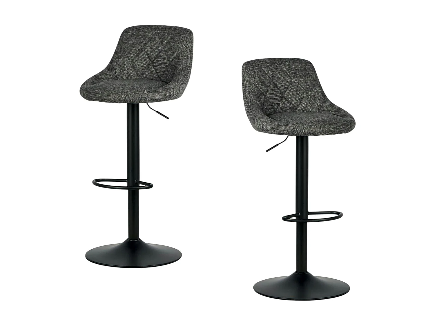 Chaise de bar hauteur réglable tissu gris (lot de 2) MALMOE