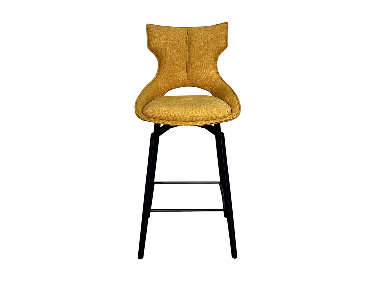 Chaise de bar pivotante tissu doré (lot de 2) LOMBARDIE