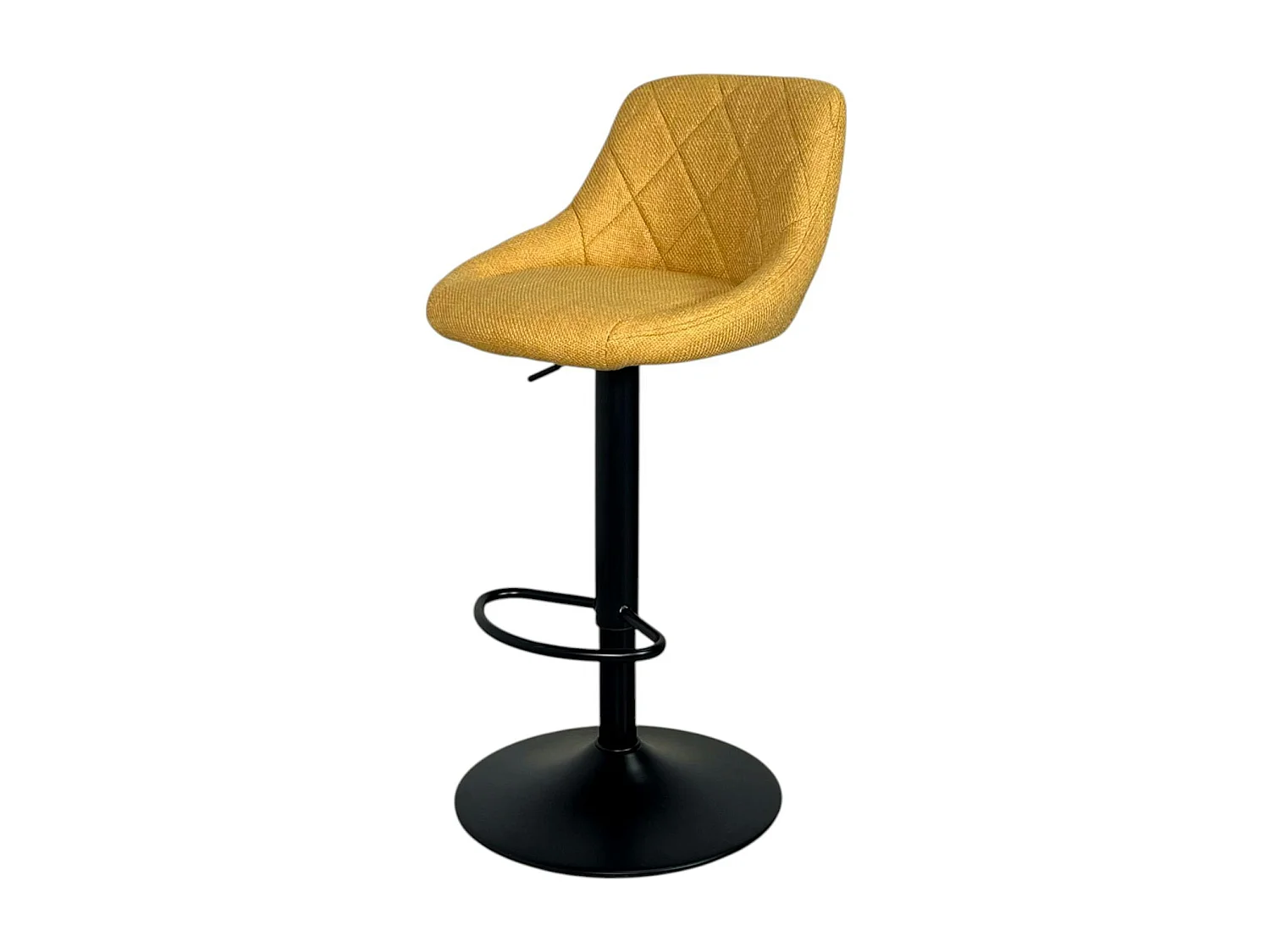 Chaise de bar hauteur réglable tissu moutarde (lot de 2) MALMOE
