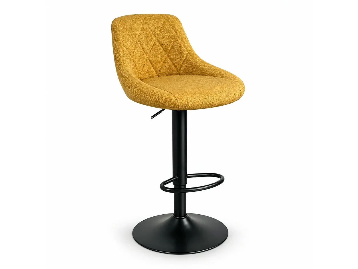 Chaise de bar hauteur réglable tissu moutarde (lot de 2) MALMOE