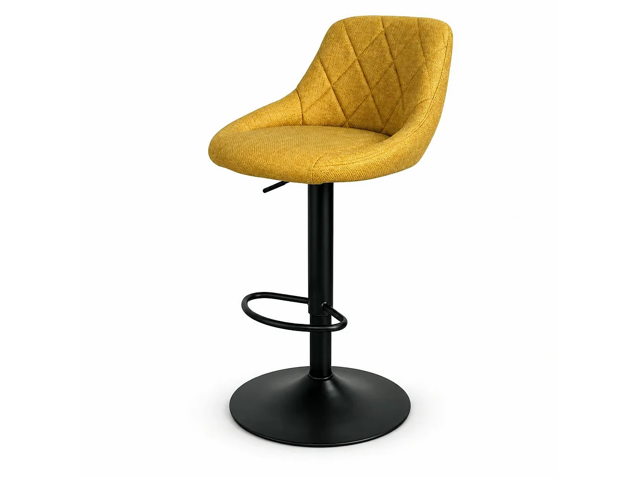 Chaise de bar hauteur réglable tissu moutarde (lot de 2) MALMOE