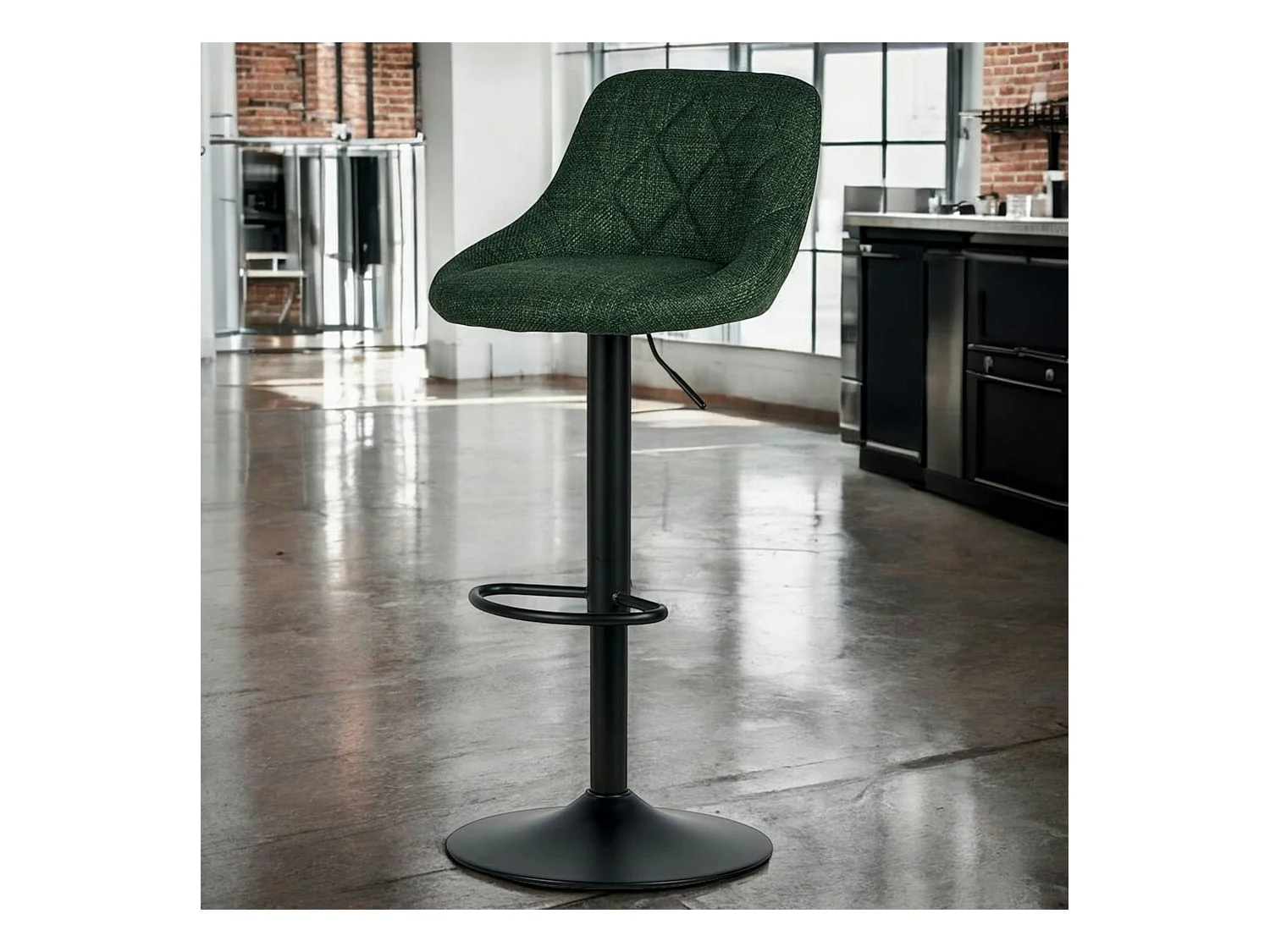 Chaise de bar hauteur réglable tissu kaki (lot de 2) MALMOE