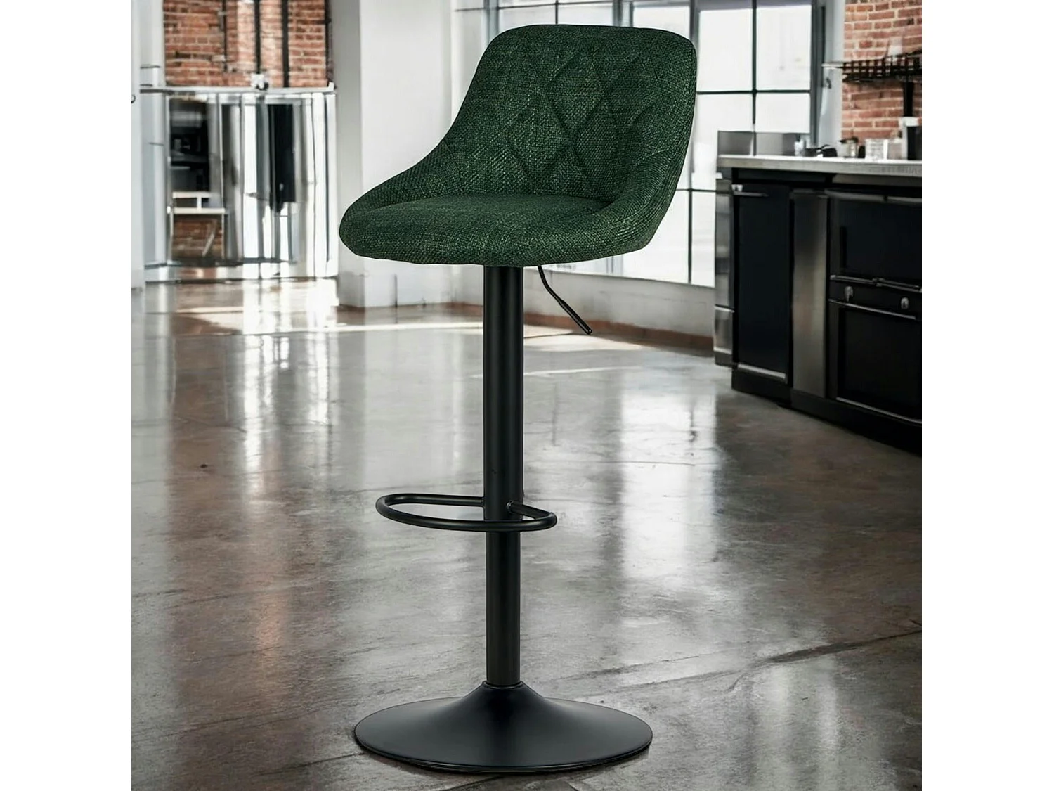 Chaise de bar hauteur réglable tissu kaki (lot de 2) MALMOE