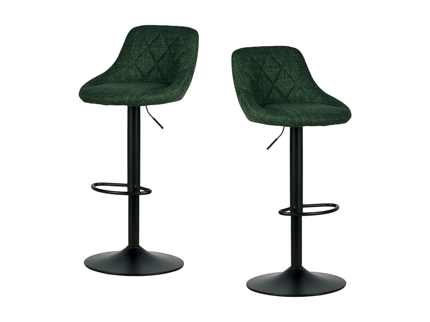 Chaise de bar hauteur réglable tissu kaki (lot de 2) MALMOE