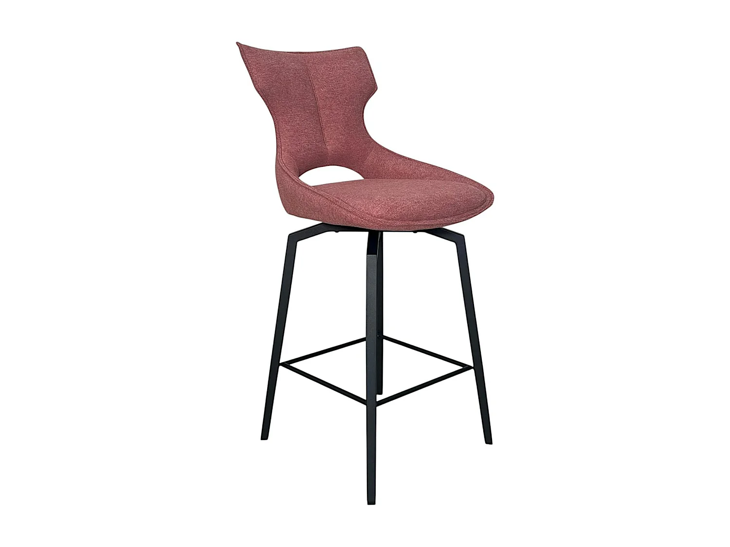 Chaise de bar pivotante tissu rose (lot de 2) LOMBARDIE