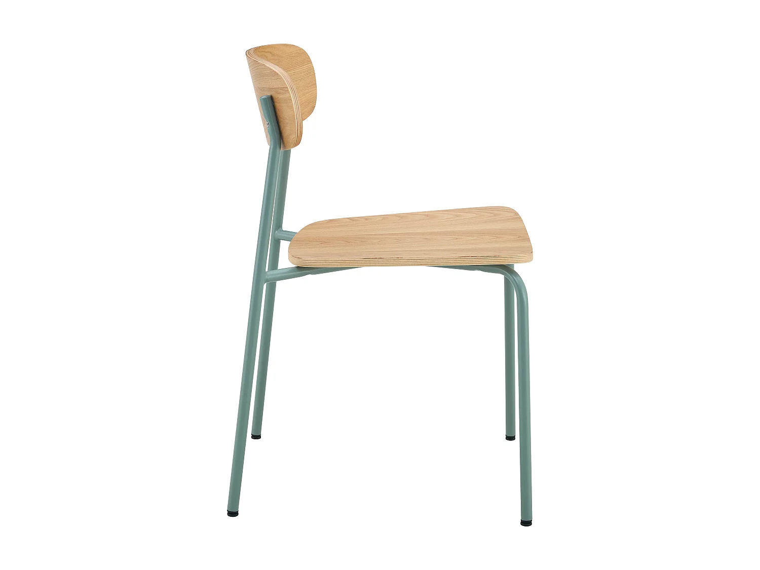 Set van 2 lichtblauwe houten stoelen