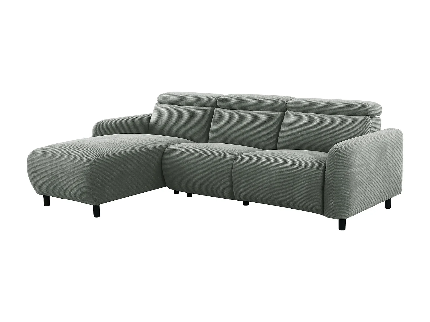Skaane | Sofa 3 seater with chaise left & electric function in corduroy grey