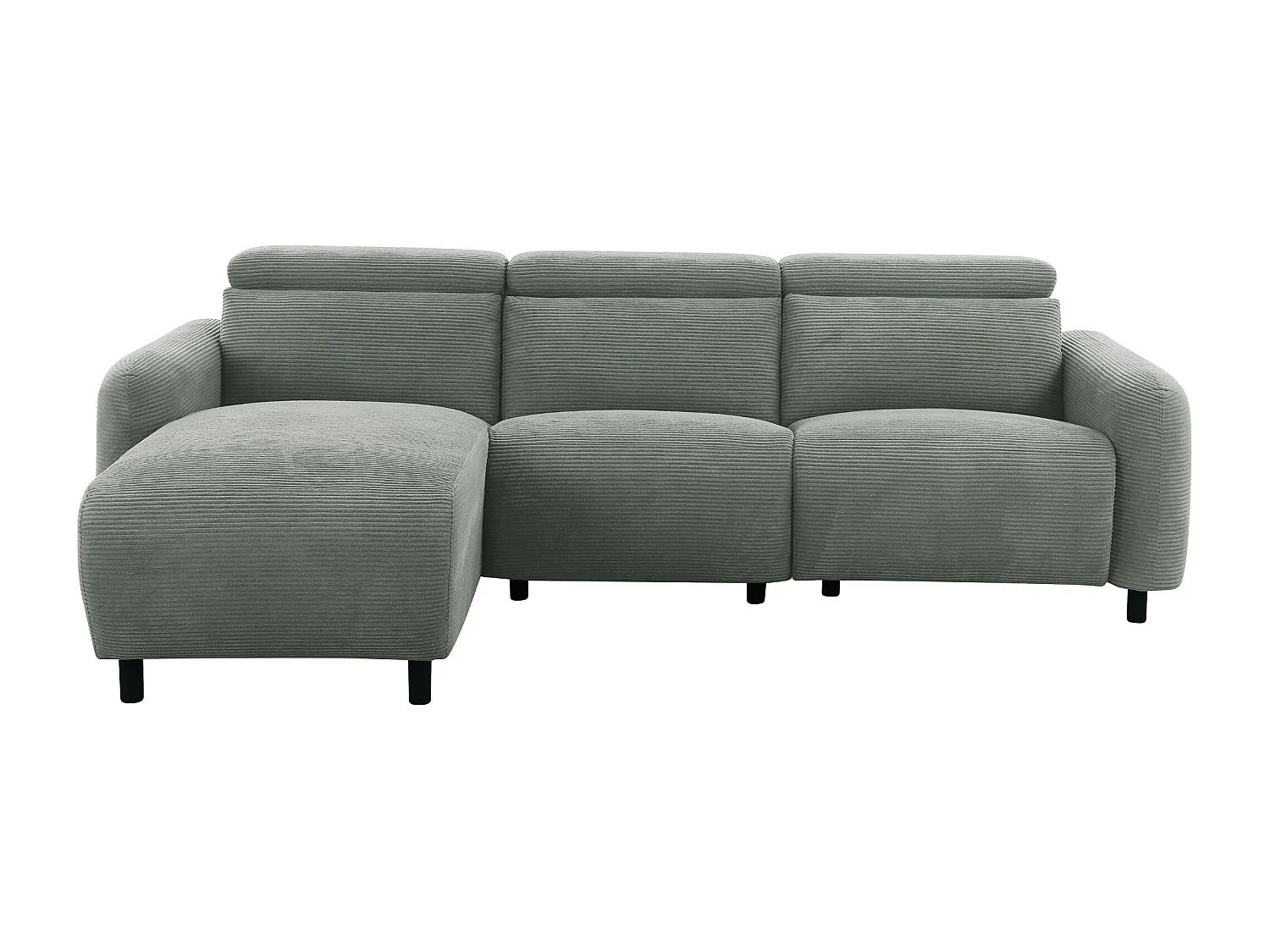 Skaane | Sofa 3 seater with chaise left & electric function in corduroy grey