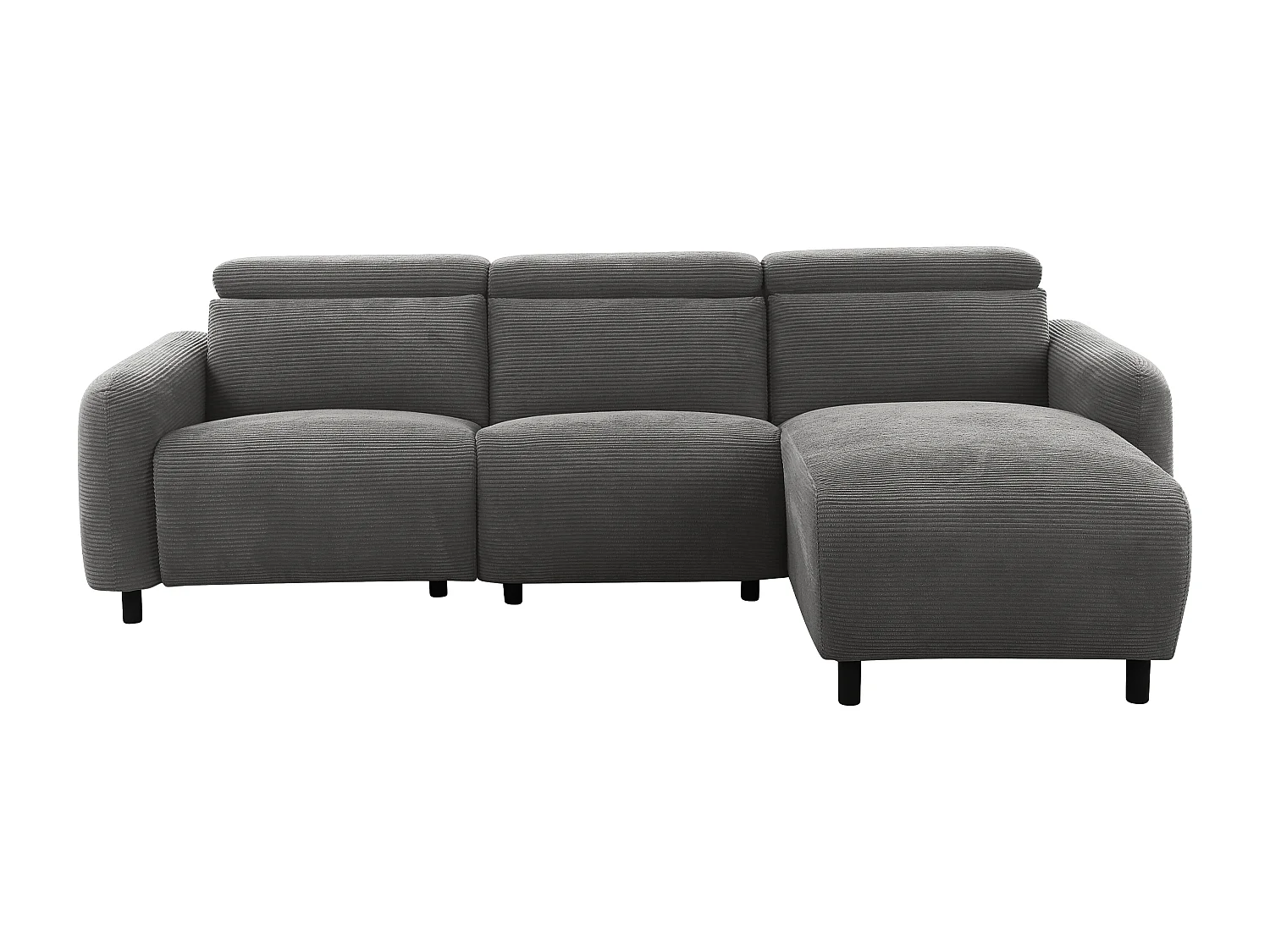 Skaane | Sofa 3 seater with chaise left & electric function in corduroy grey