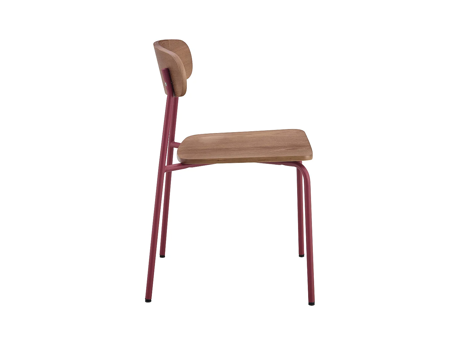 Lot de 2 chaises en bois bordeaux
