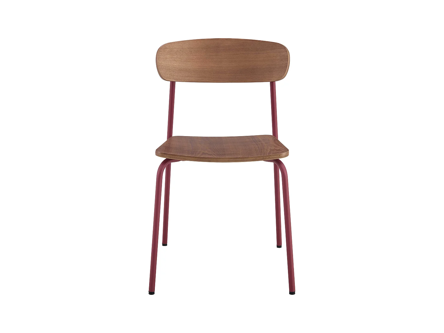 Lot de 2 chaises en bois bordeaux