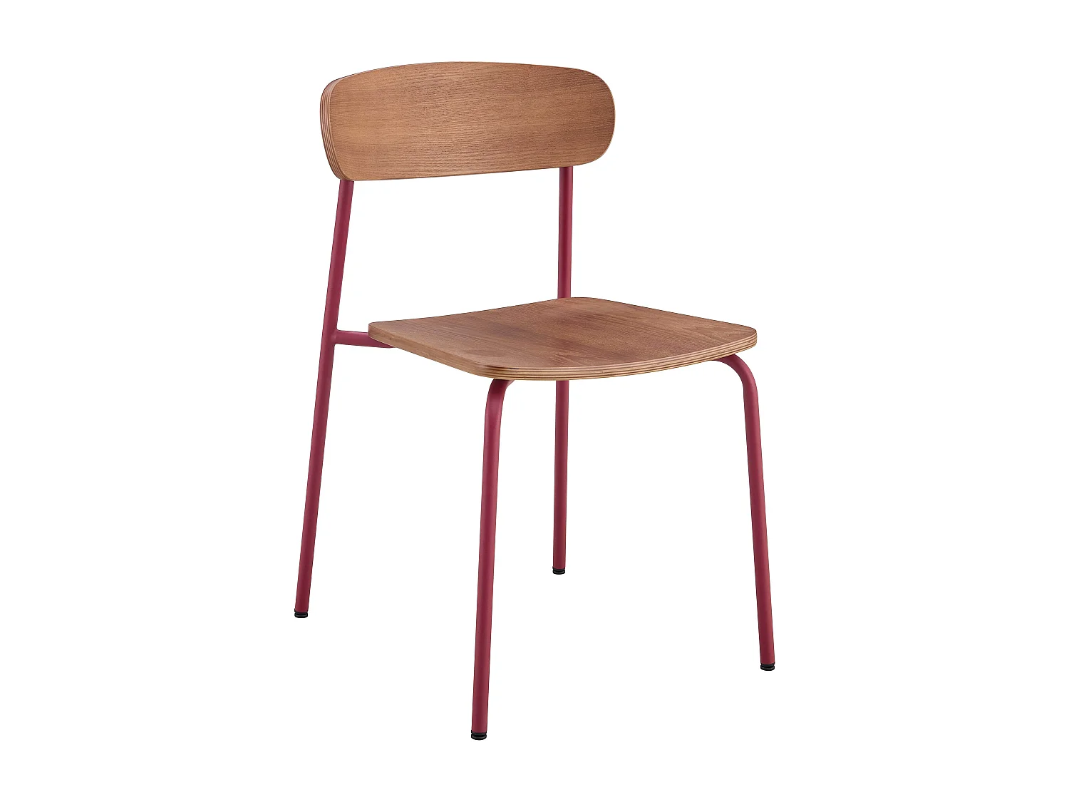 Lot de 2 chaises en bois bordeaux