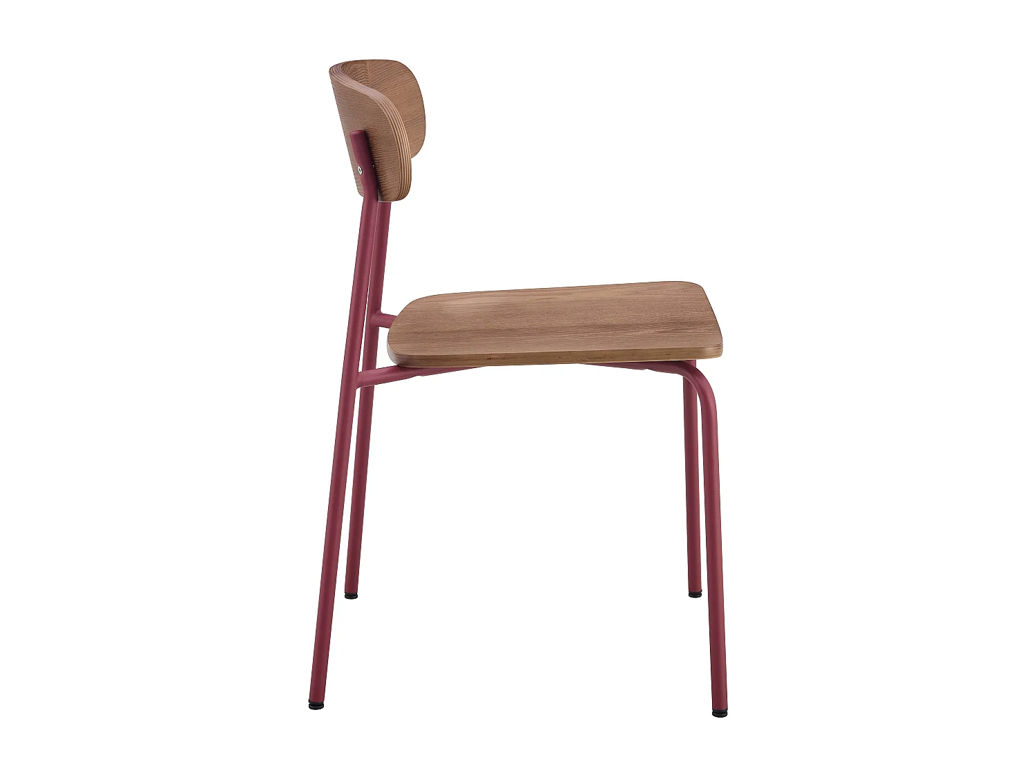 Lot de 2 chaises en bois bordeaux