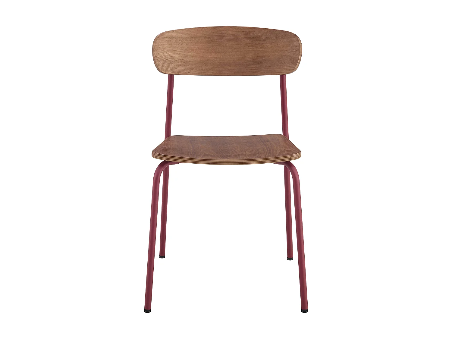 Lot de 2 chaises en bois bordeaux