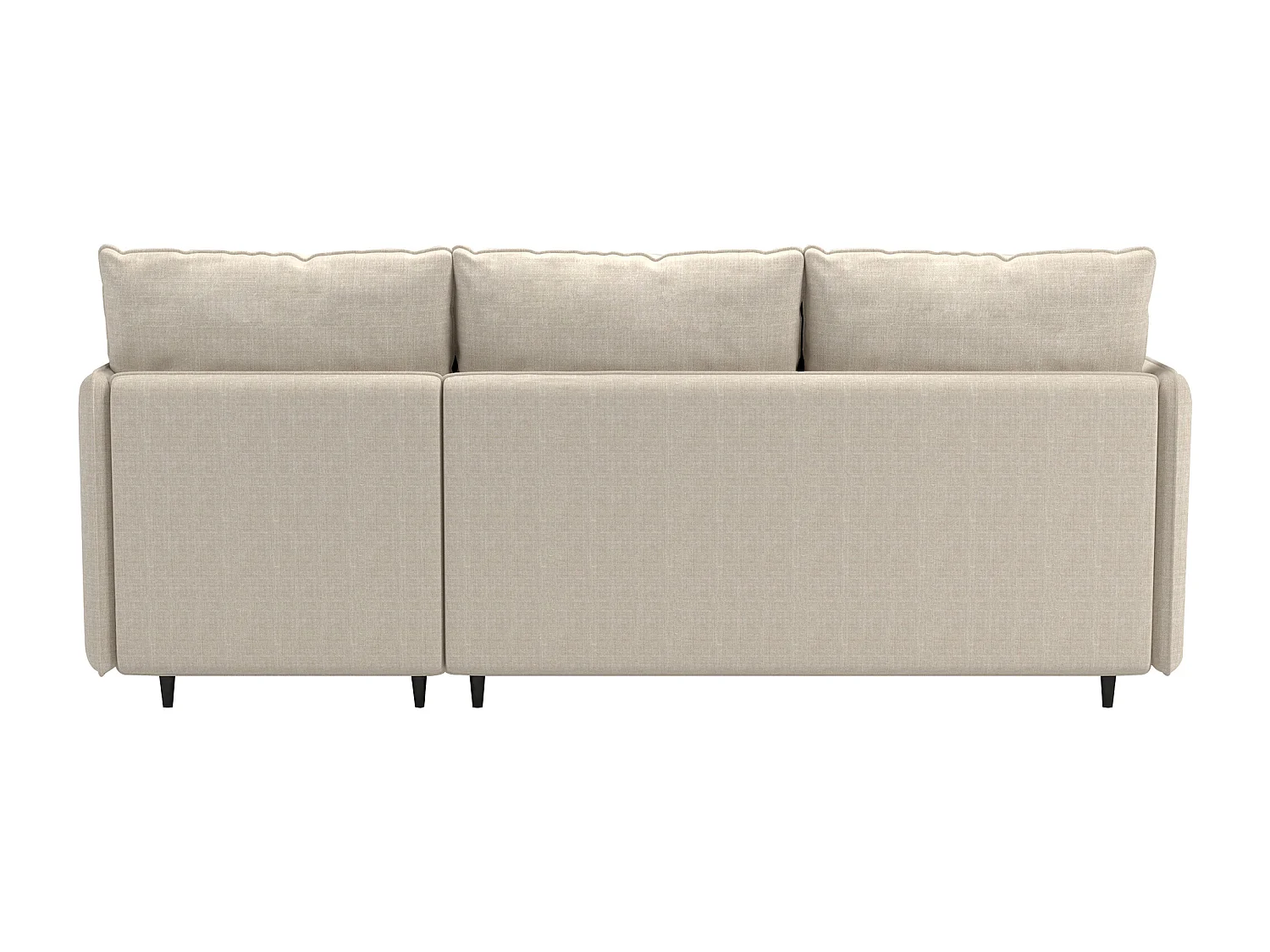 Sofá de 3 plazas con almacenamiento/chaise longue reversible en tela crema