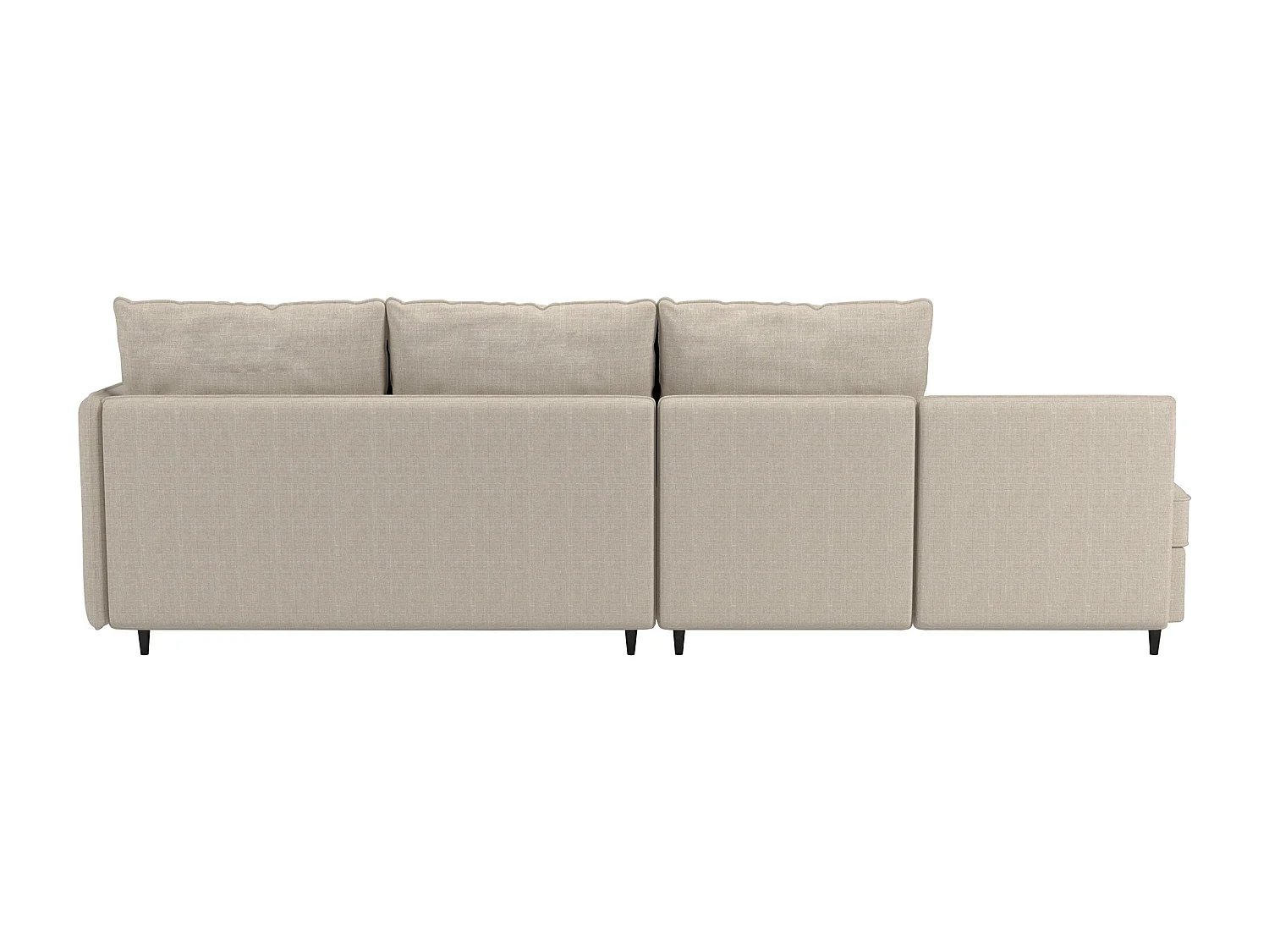 Canapé 3 places avec rangement/méridienne réversible en tissu crème