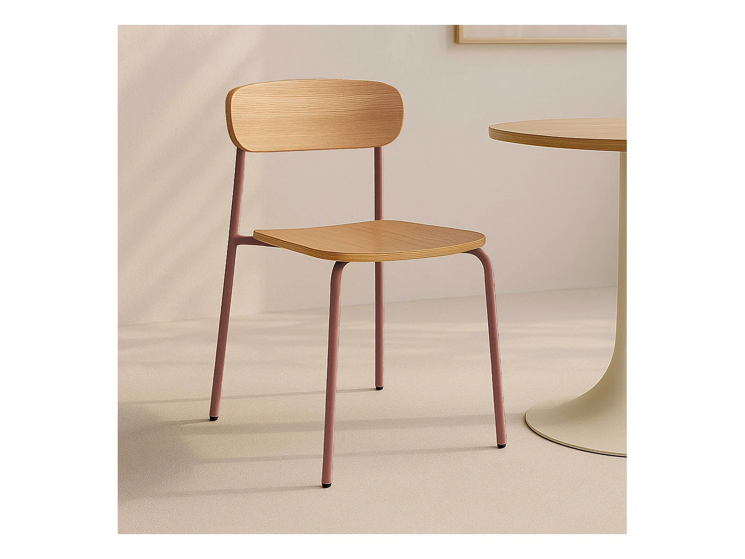 Lot de 2 chaises en bois orange