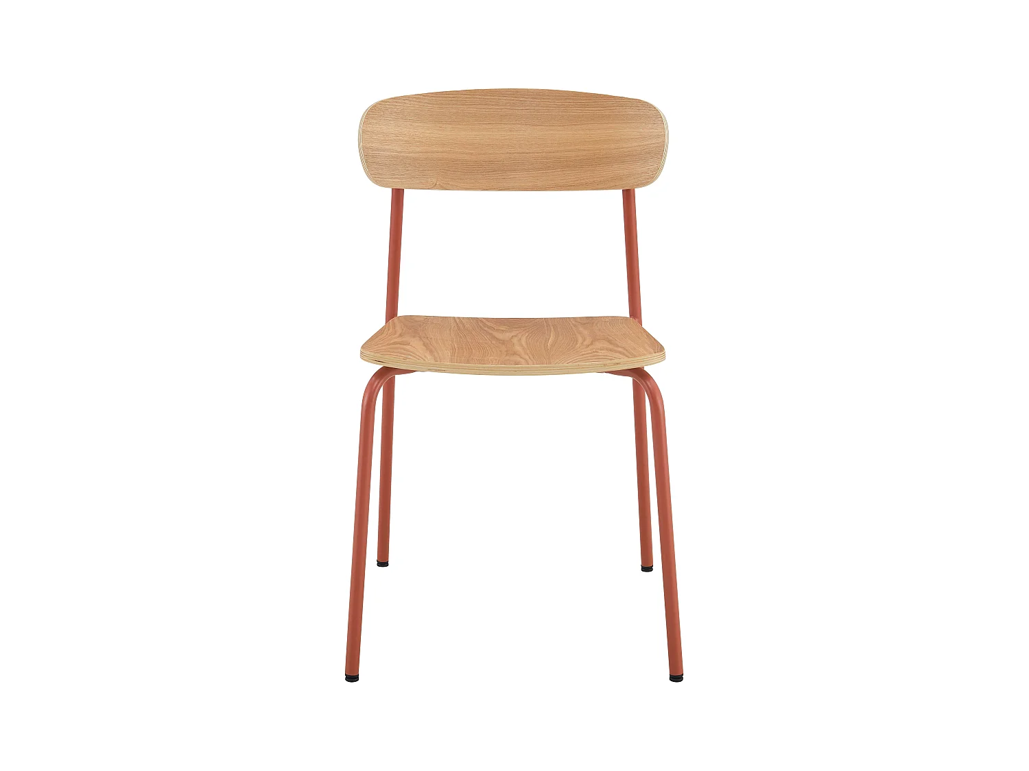 Lot de 2 chaises en bois orange