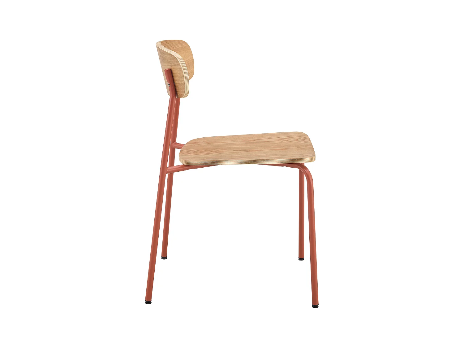 Lot de 2 chaises en bois orange
