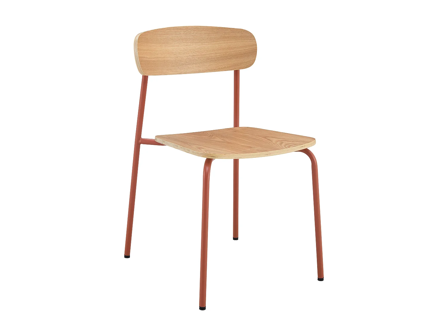 Lot de 2 chaises en bois orange