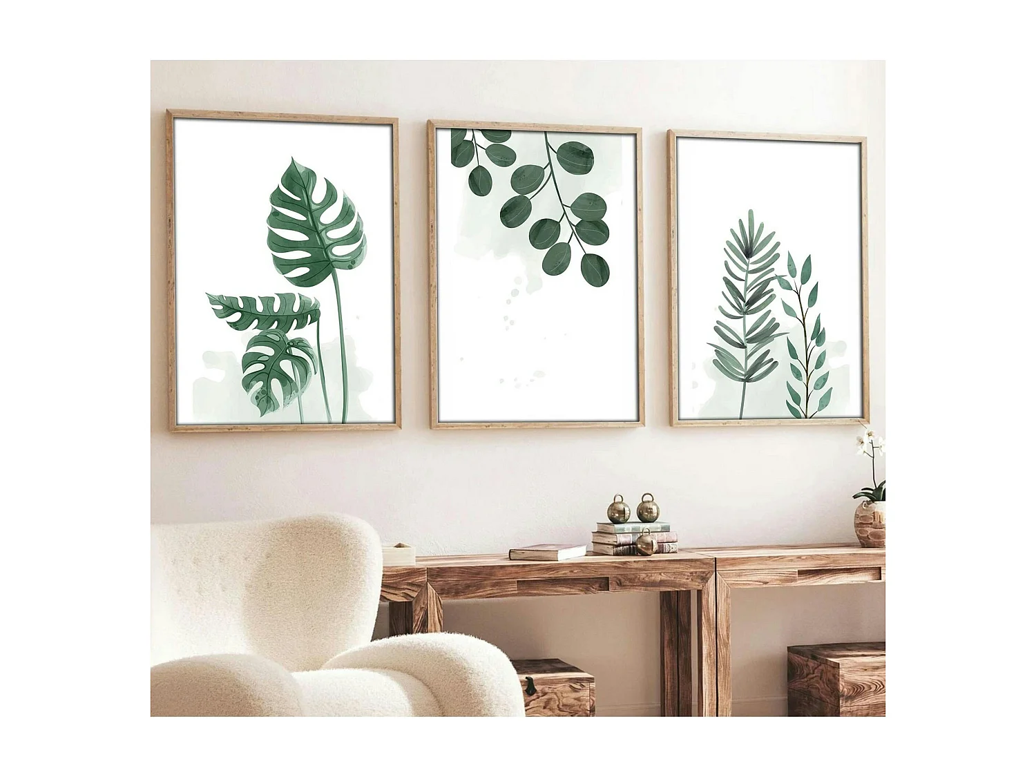 Tableau végétal minimaliste – détail feuillage ( lot de 3)