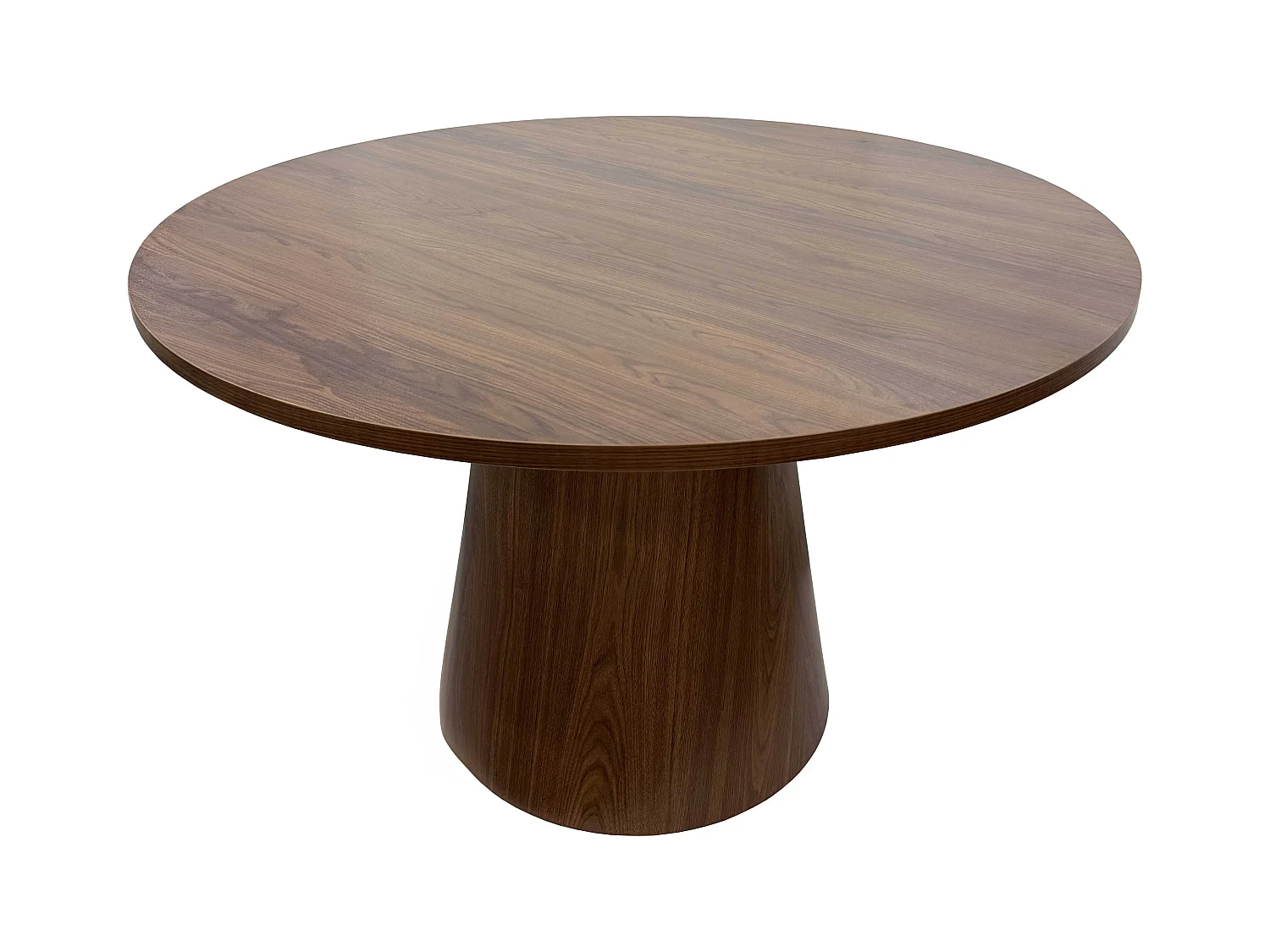 Table à manger scandinave ronde 120 cm effet bois foncé
