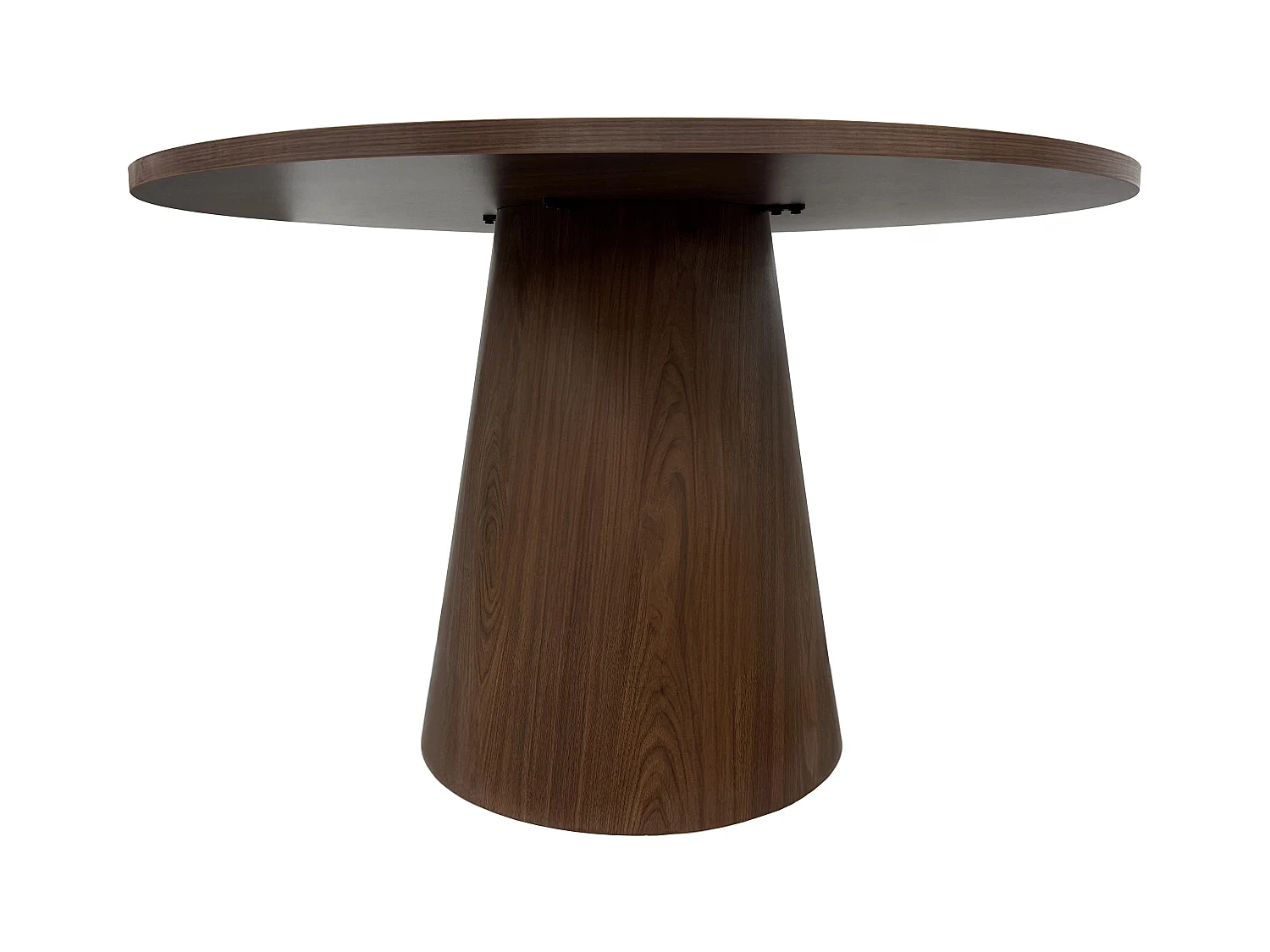 Table à manger scandinave ronde 120 cm effet bois foncé