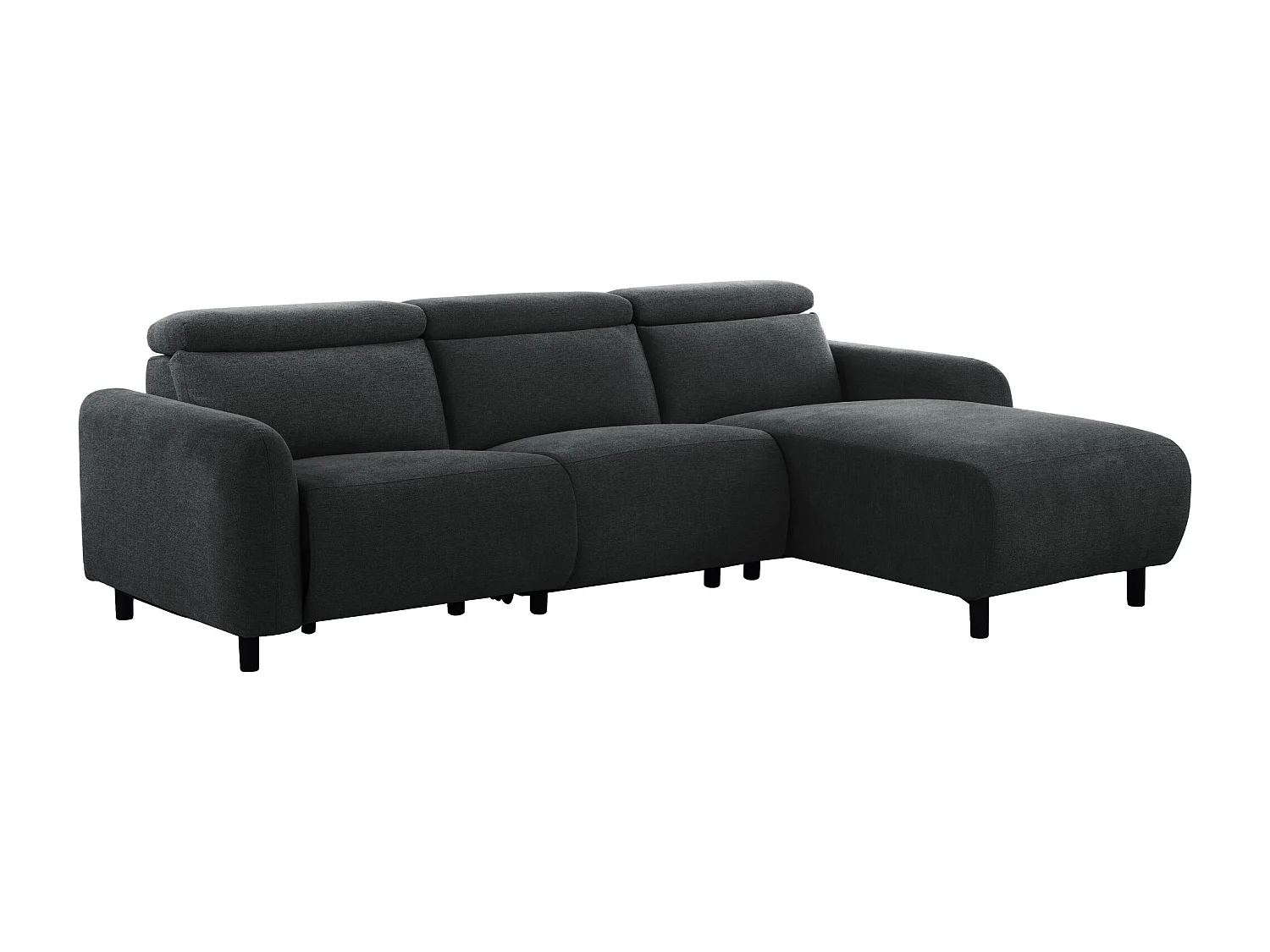 Skaane | Sofa 3 seater with chaise right & electric function in fabric anthracit