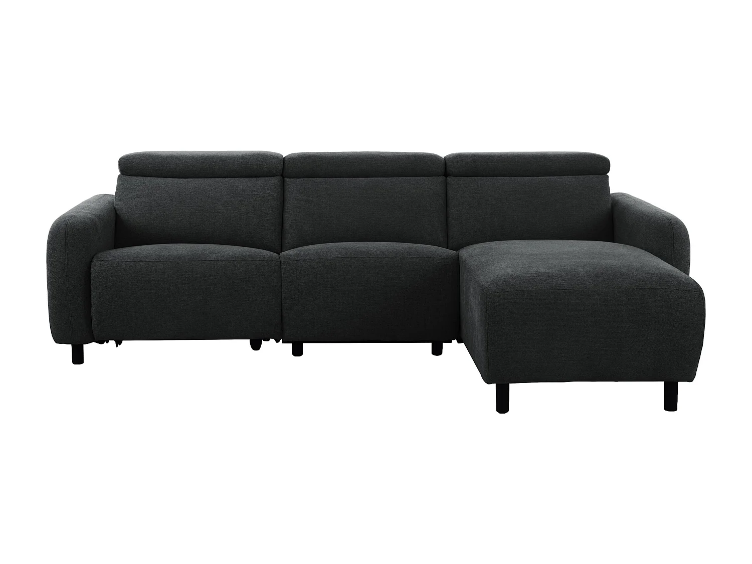 Skaane | Sofa 3 seater with chaise right & electric function in fabric anthracit