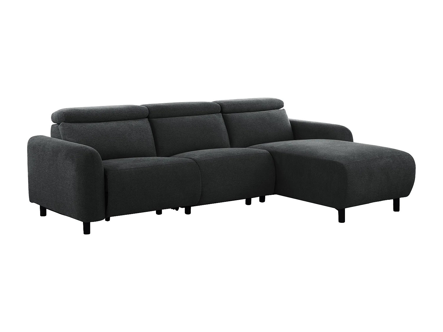 Skaane | Sofa 3 seater with chaise right & electric function in fabric anthracit