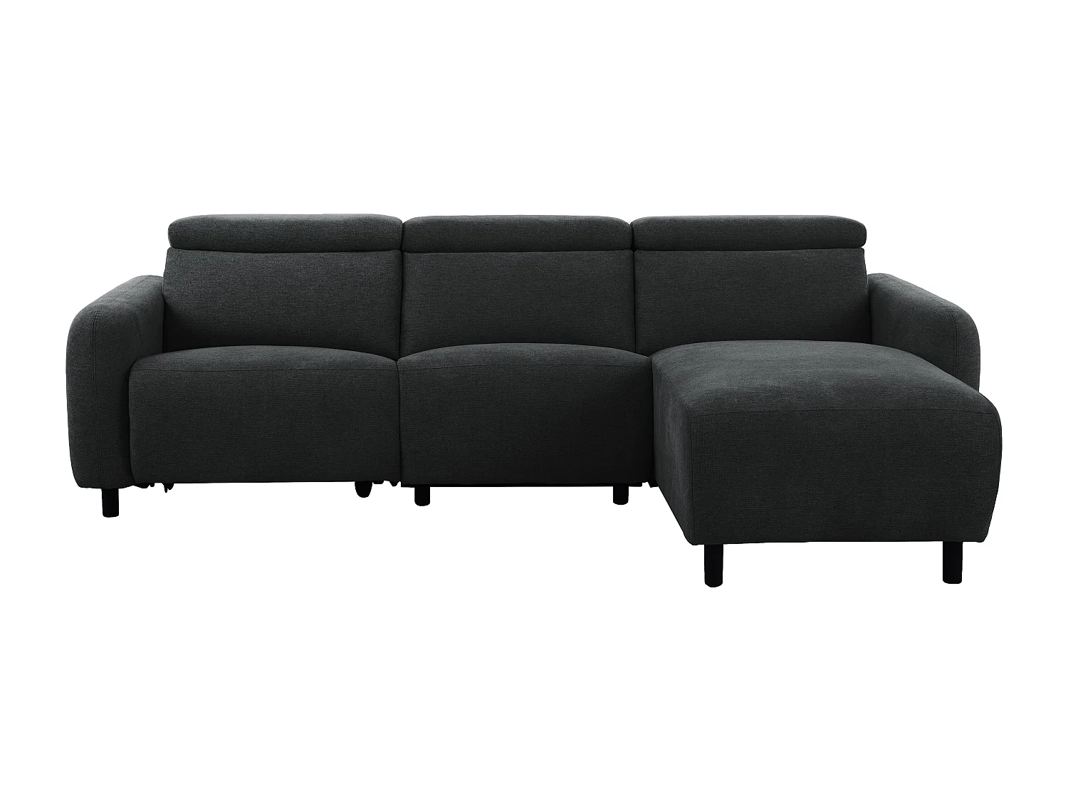 Skaane | Sofa 3 seater with chaise right & electric function in fabric anthracit