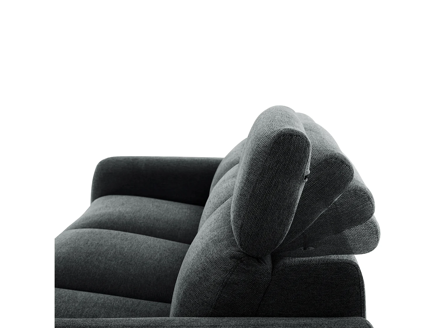 Skaane | Sofa 3 seater with chaise right & electric function in fabric anthracit