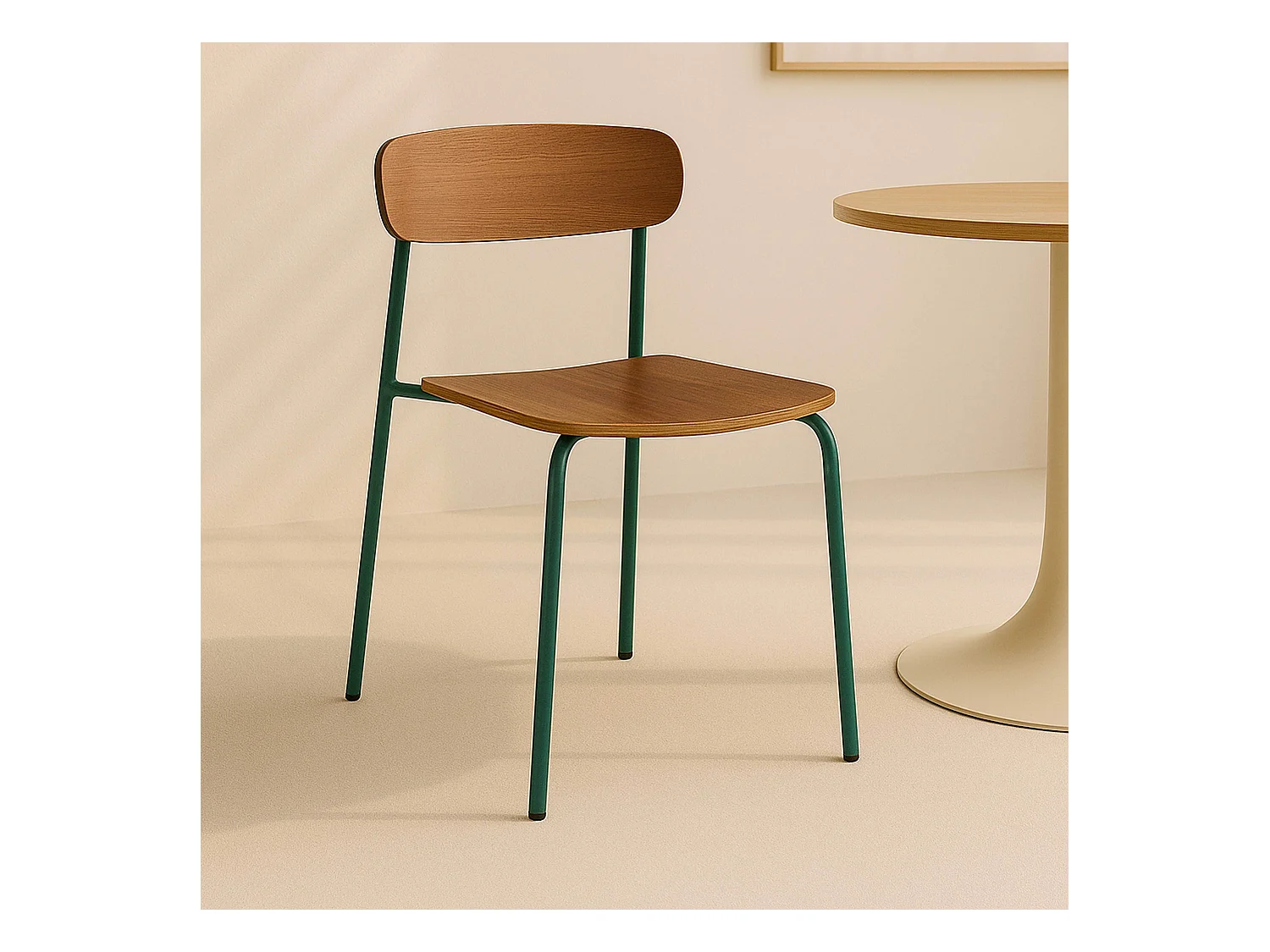 Lot de 2 chaises en bois vert kaki