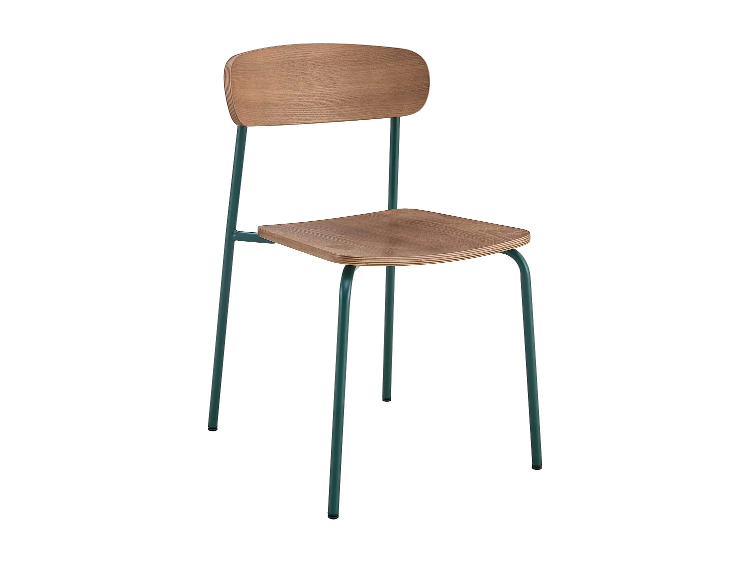 Set van 2 kaki groene houten stoelen