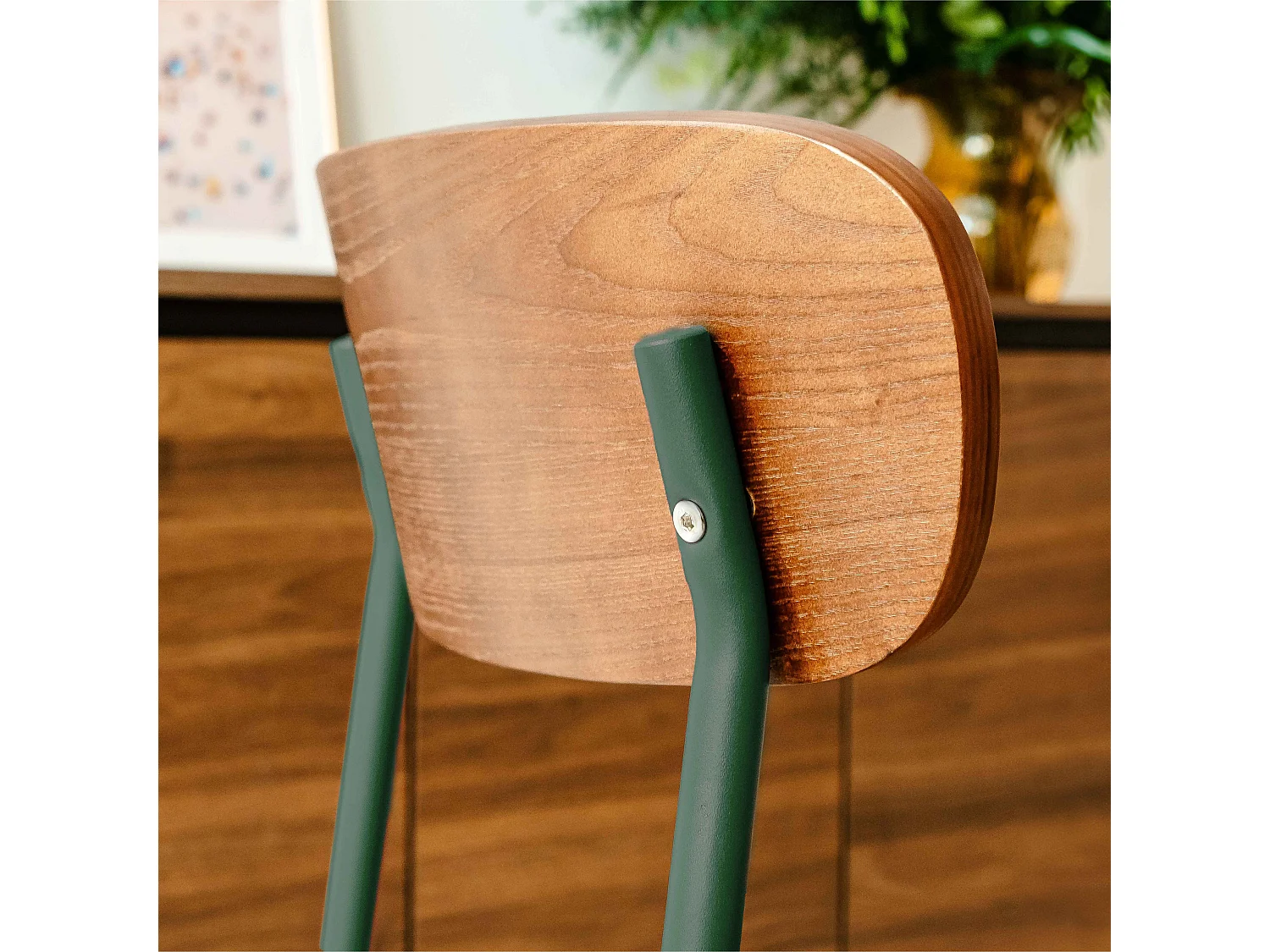 Lot de 2 chaises en bois vert kaki