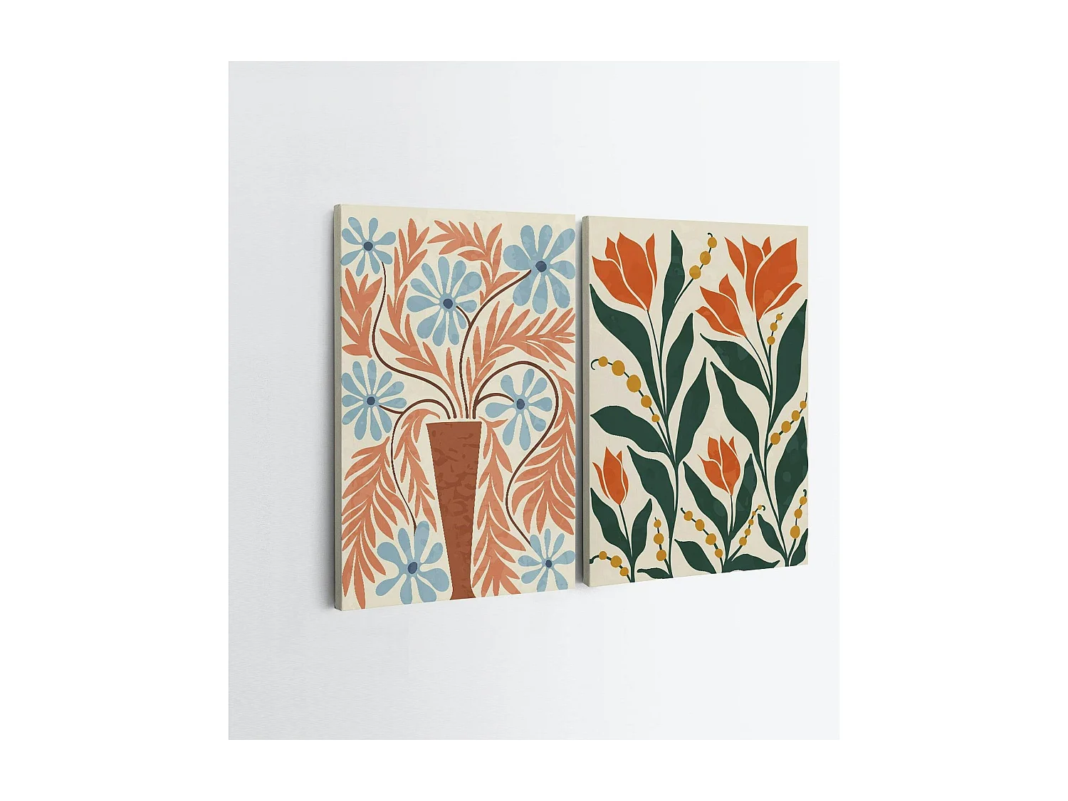 Tableau nature 70s – tons orangés (set de 2)