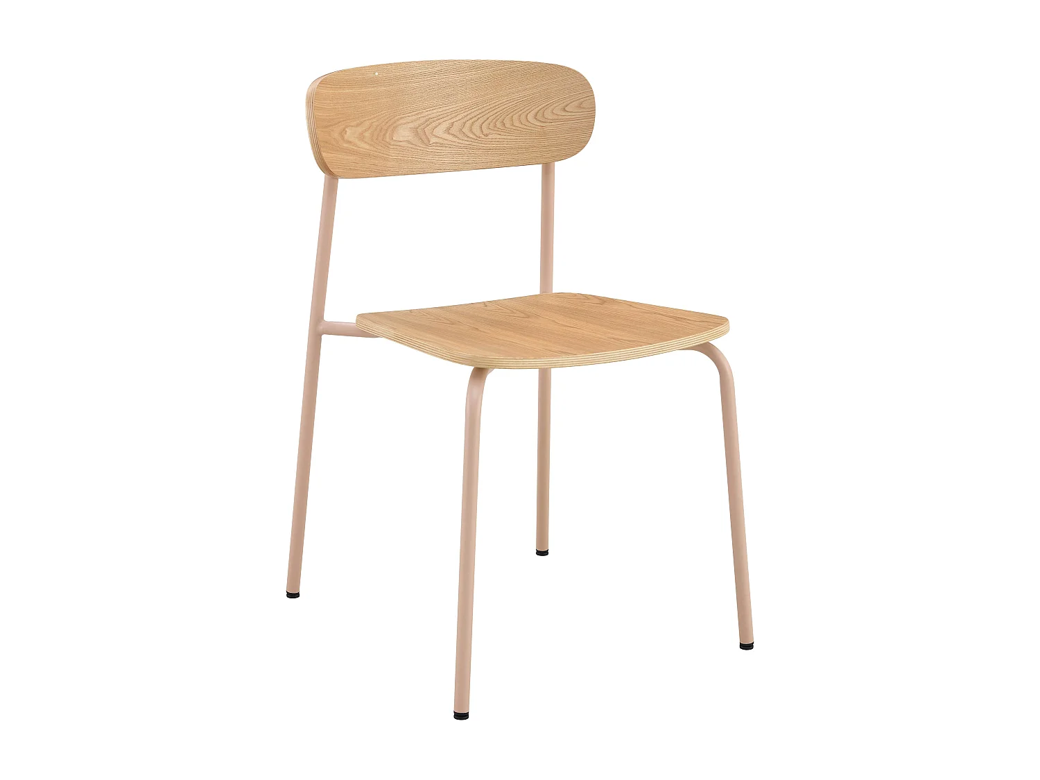 Set van 2 roze houten stoelen